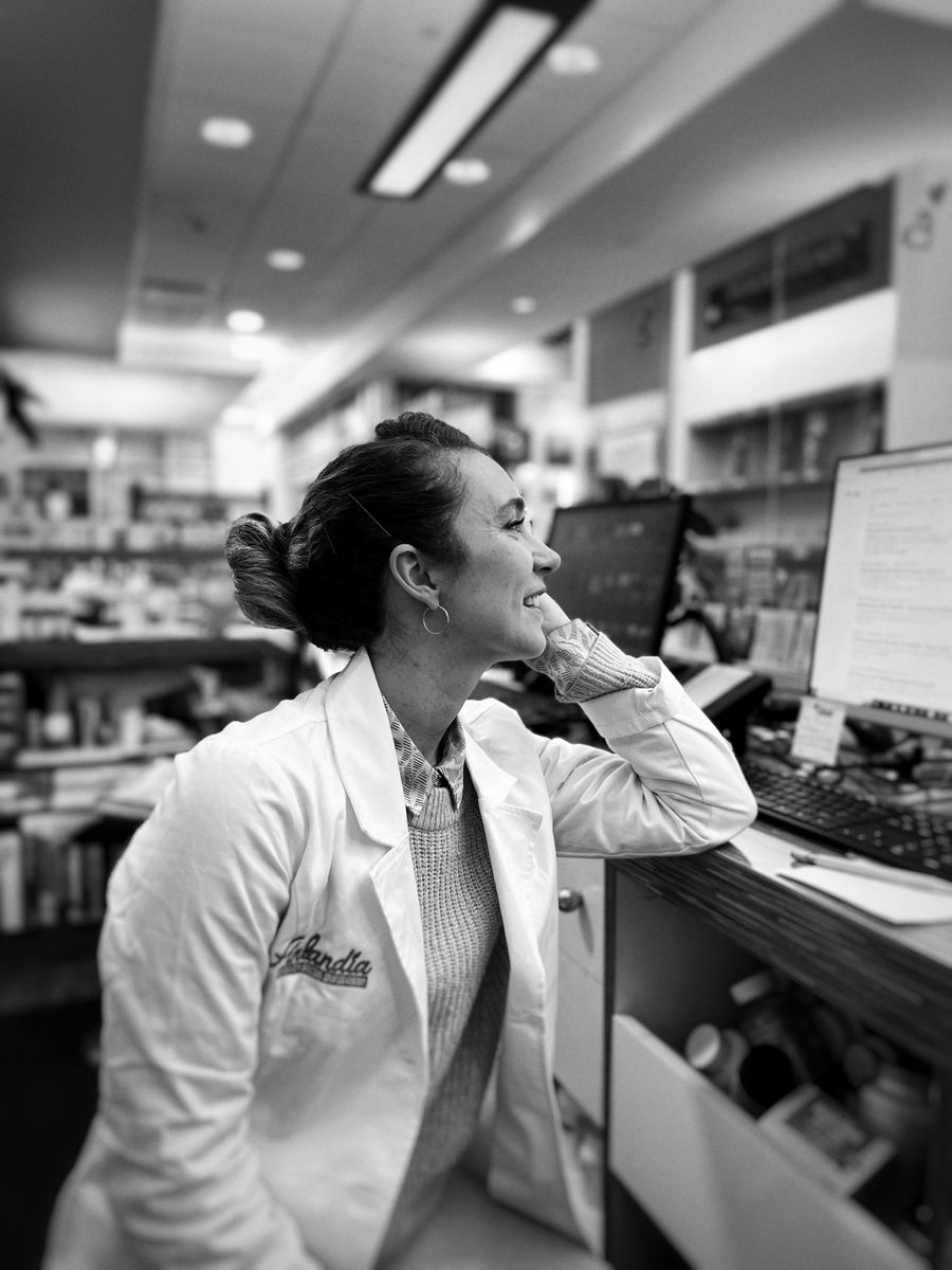 Pharmacy finance specialist at work